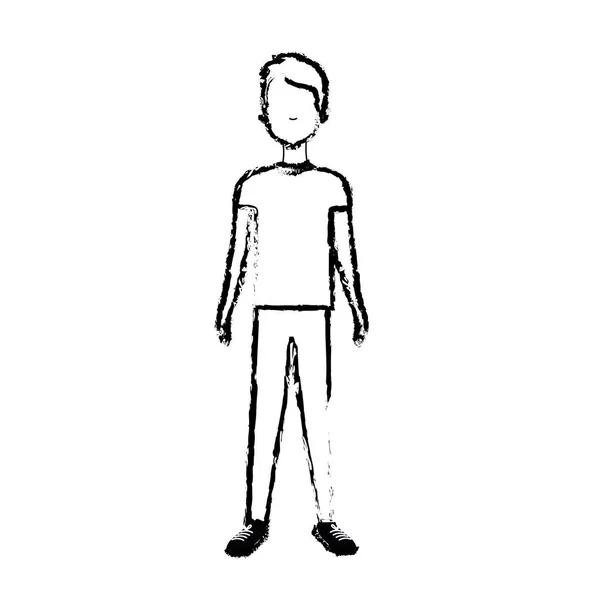 Obrázek Hezký Muž Účes Oblečení Vektorové Ilustrace — Stockový vektor