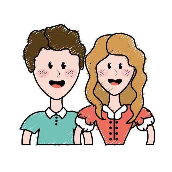 Cute Brazilian Couple Hairstyle Typical Clothes Vector Illustration — Stockový vektor