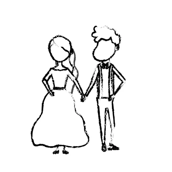 Figura Feliz Casal Juntos Romântico Celebração Vetor Ilustração —  Vetores de Stock