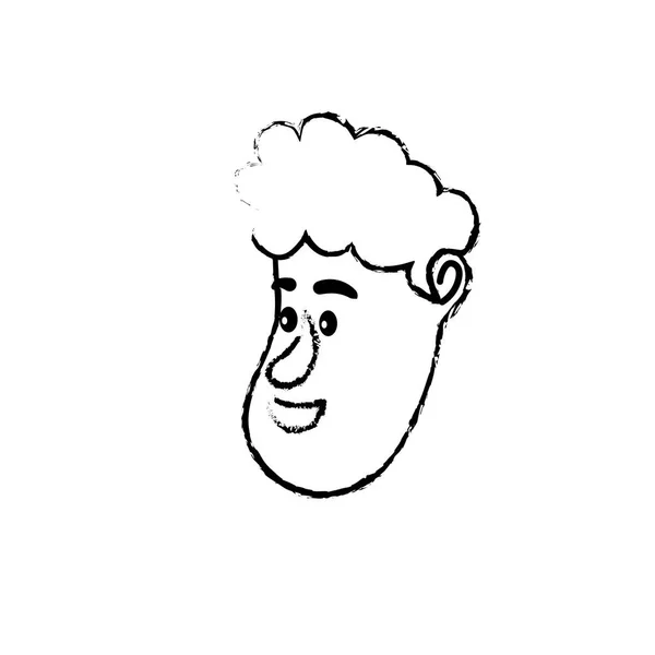 Фигура Аватар Человек Лицо Прической Дизайн Векторной Иллюстрации — стоковый вектор
