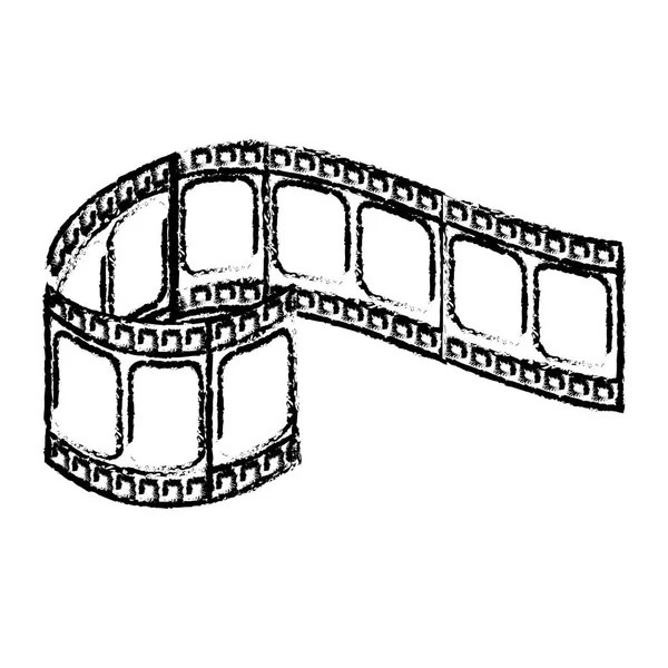 Figuur Filmstrip Naar Studio Scène Projectie Vectorillustratie — Stockvector