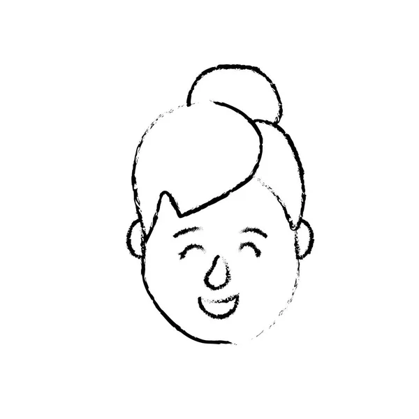 Figure Avatar Femme Tête Avec Dessin Coiffure Illustration Vectorielle — Image vectorielle