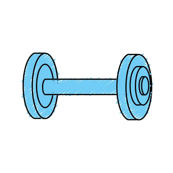 Dumbbell Fitness Tool Exercise Training Vector Illustration — Stock Vector