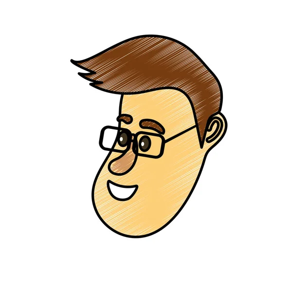 Cara Hombre Avatar Con Diseño Peinado Vector Ilustración — Vector de stock