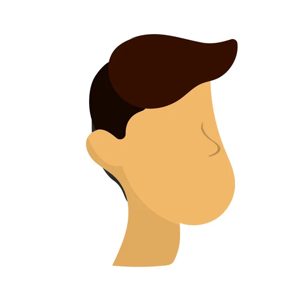 Nettes Männergesicht Mit Haarschnitt Vektor Illustration Design — Stockvektor