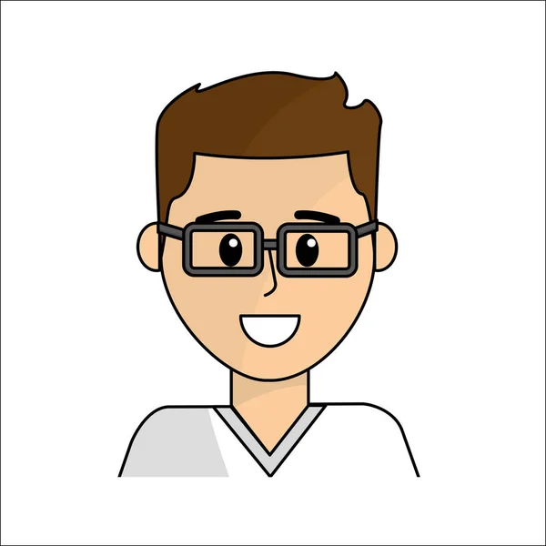 Gente Hombre Cara Feliz Con Icono Gafas Diseño Ilustración Vectores — Vector de stock