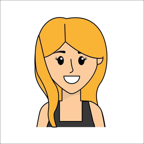 Menschen Glückliches Gesicht Frau Ikone Vektor Illustration Design — Stockvektor