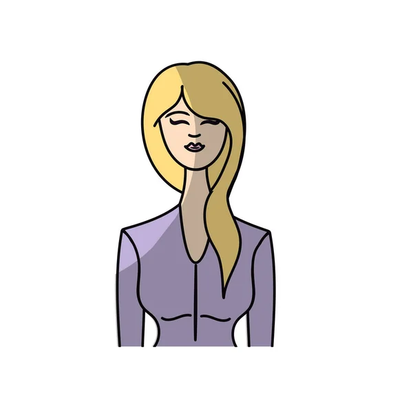 Linda Mujer Con Peinado Blusa Elegante Ilustración Vectorial — Vector de stock