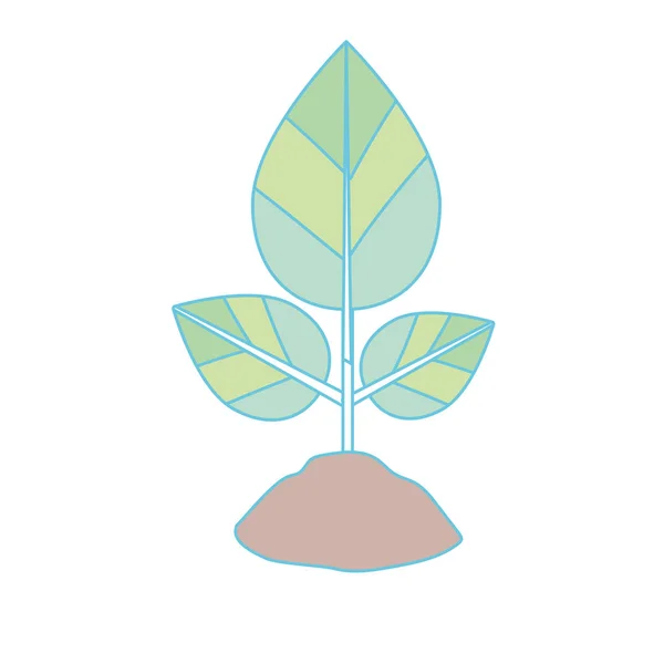 天然植物与叶子和地面生态护理向量例证 — 图库矢量图片
