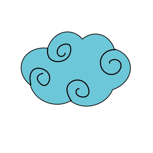 Natural Cloud Ornamental Design Vector Illustration — Stock Vector