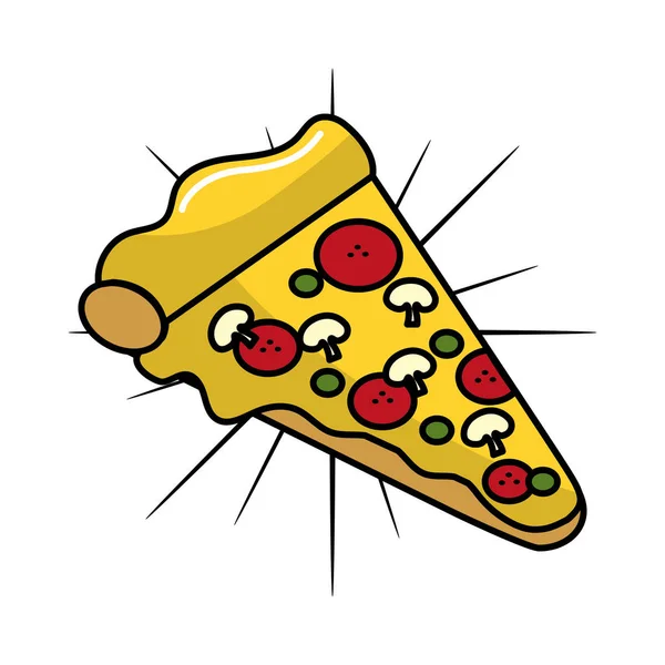 Pizza Fast Food Ikone Vektor Illustration Design Bild — Stockvektor