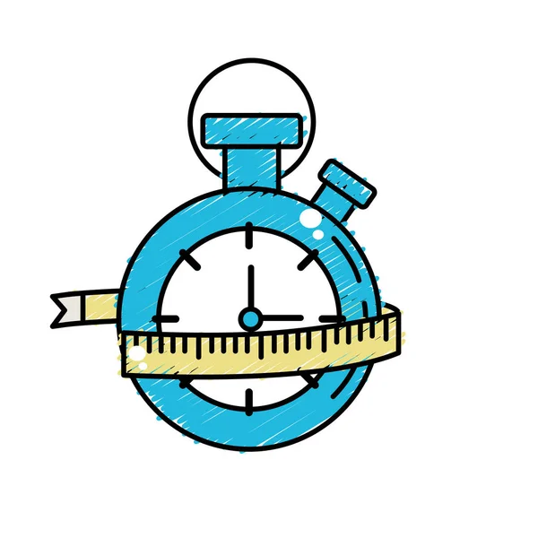 Chronomètre Avec Mesure Pour Pratiquer Illustration Vectorielle Exercice — Image vectorielle