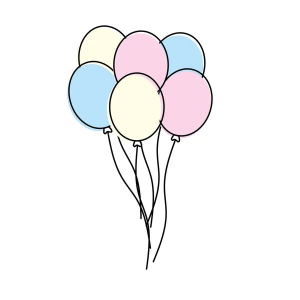 Grappige Ballonnen Decoratie Ontwerp Vectorillustratie Vliegen — Stockvector