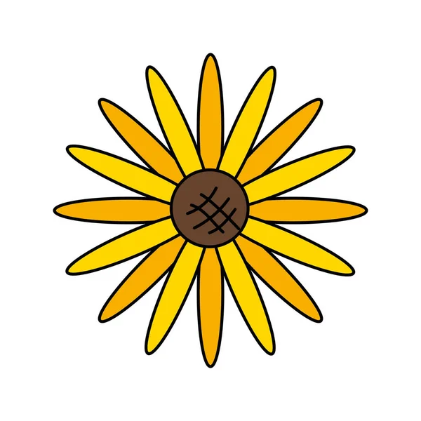 Гарний Соняшник Пелюстками Векторний Дизайн Ілюстрації — стоковий вектор