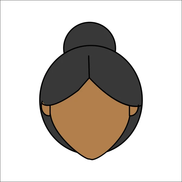 Personnes Avatar Visage Femme Icône Vecteur Illustration Design — Image vectorielle