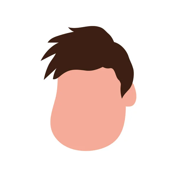 Nettes Männergesicht Mit Haarschnitt Vektor Illustration Design — Stockvektor