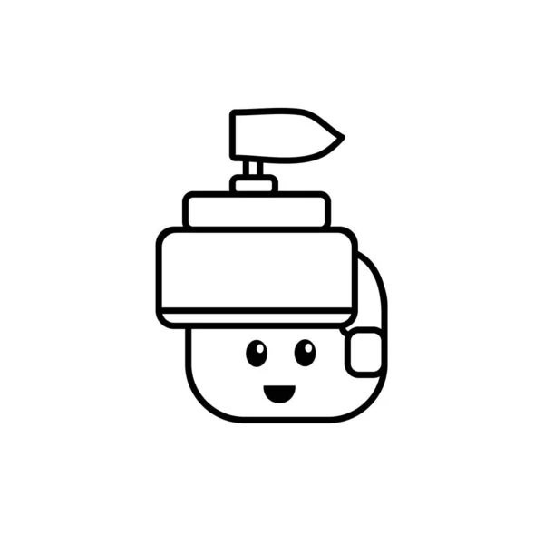 Linie Krieger Kopf Charakter Videospiel Technologie Spielen Vektor Illustration — Stockvektor