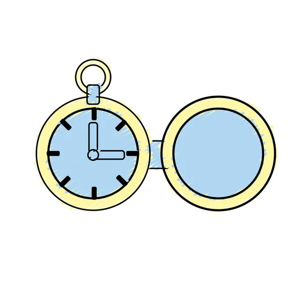 Ρολόι Του Τσέπη Για Γνωρίζουν Την Απεικόνιση Timevector — Διανυσματικό Αρχείο