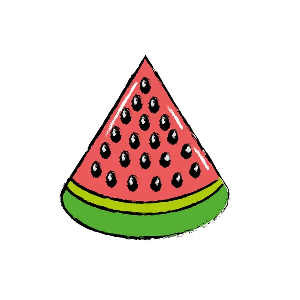 Delicios Skiva Vattenmelon Frukt Mat Vektorillustration — Stock vektor