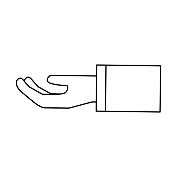 Figur Ausgestreckte Hand Mit Formalem Anzug Vektor Illustrationsdesign — Stockvektor