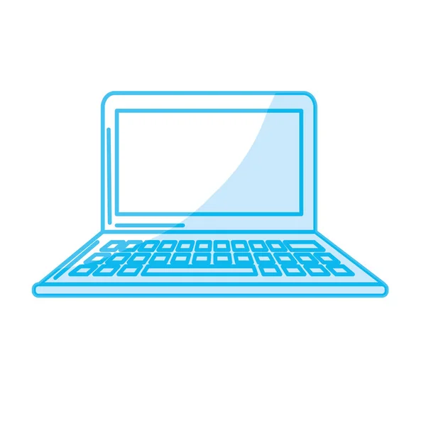 Silhouette Technologie Laptop Business Information Vektor Illustration — Stockvektor