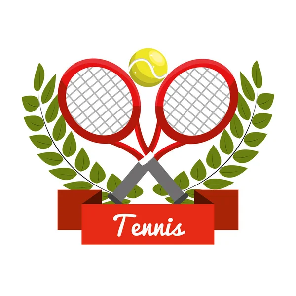Emblem Tennis Spielen Symbol Vektor Illustration Design — Stockvektor