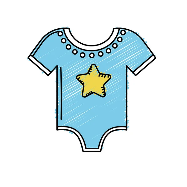 Baby Boy Kleidung Die Früher Als Vektor Illustration Diente — Stockvektor