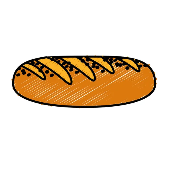 Deliciosa Panadería Fresca Pan Comida Vector Ilustración — Vector de stock