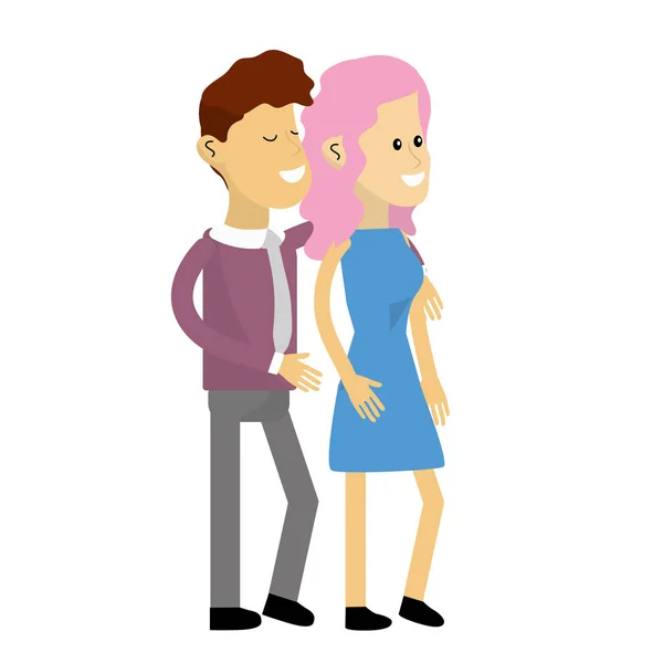 Feliz Linda Pareja Con Elegante Desgaste Vector Ilustración — Vector de stock