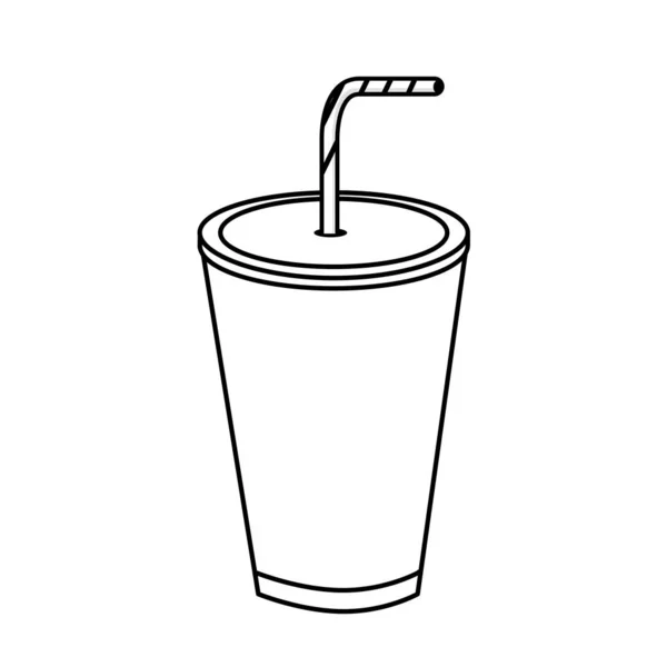 Linie Leckere Limonade Trinken Getränk Vektor Illustration Design — Stockvektor