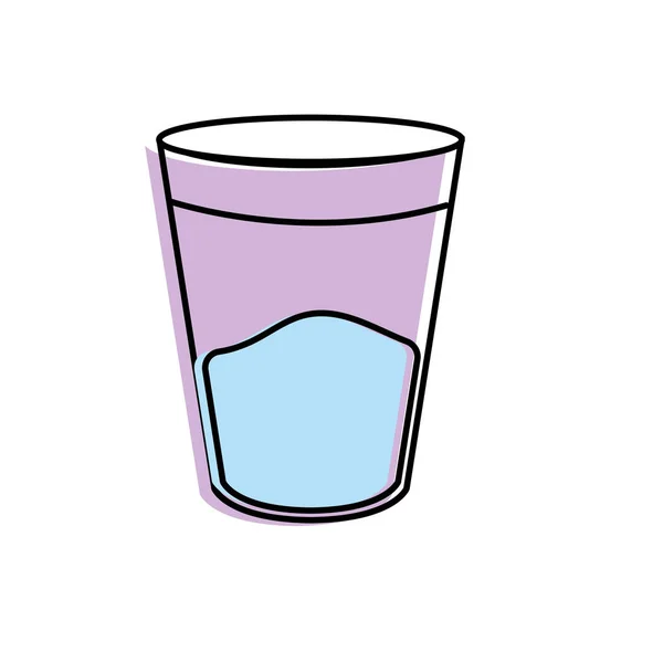 Water Glass Drink Fresh Beverage Vector Illustration — 图库矢量图片