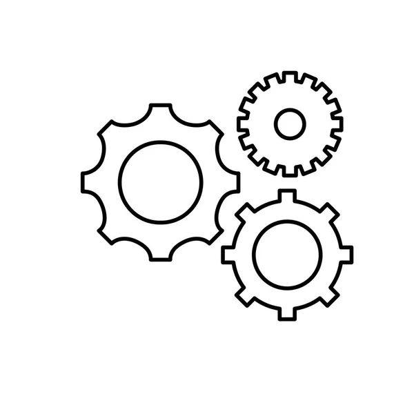 Illustration Vectorielle Technologie Processus Industrie Ingénierie Engrenages Ligne — Image vectorielle