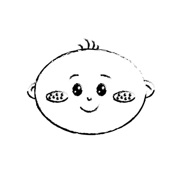 Figura Lindo Bebé Niño Cara Con Expresión Vector Ilustración — Archivo Imágenes Vectoriales