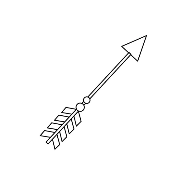 Flecha Rústica Línea Con Ilustración Vectorial Diseño Ornamental — Vector de stock