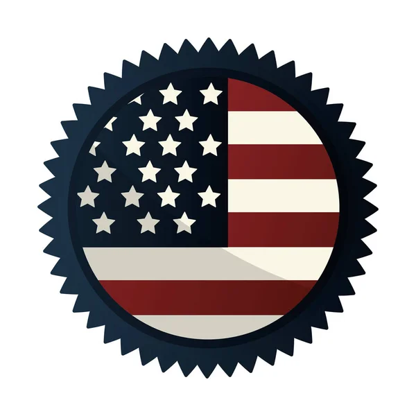 Emblème Avec Drapeau Des Etats Unis Intérieur Illustration Vectorielle — Image vectorielle