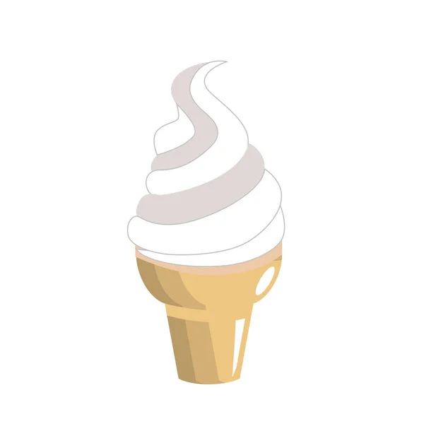 Tasty Ice Cream Cornet Vector Illustration — Stock Vector