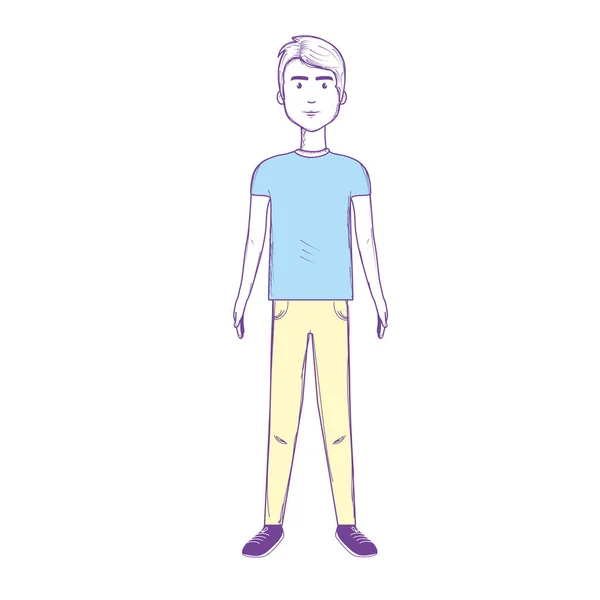 Pohledný Muž Účes Oblečení Vektorové Ilustrace — Stockový vektor