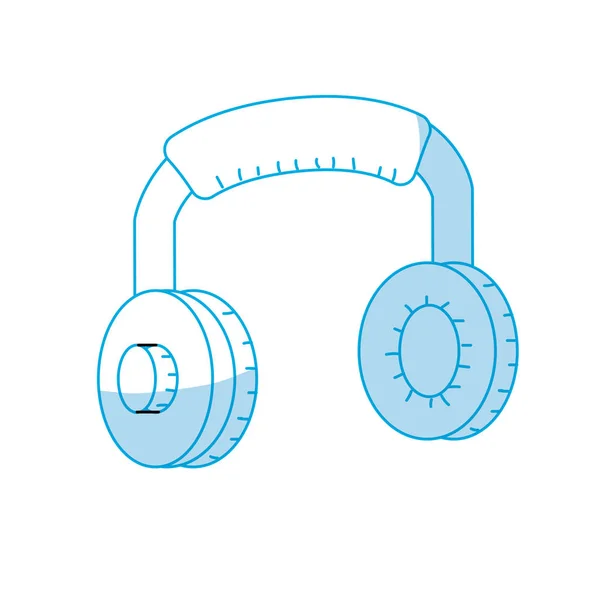 Auriculares Silueta Para Escuchar Reproducir Ilustración Vectores Música — Archivo Imágenes Vectoriales