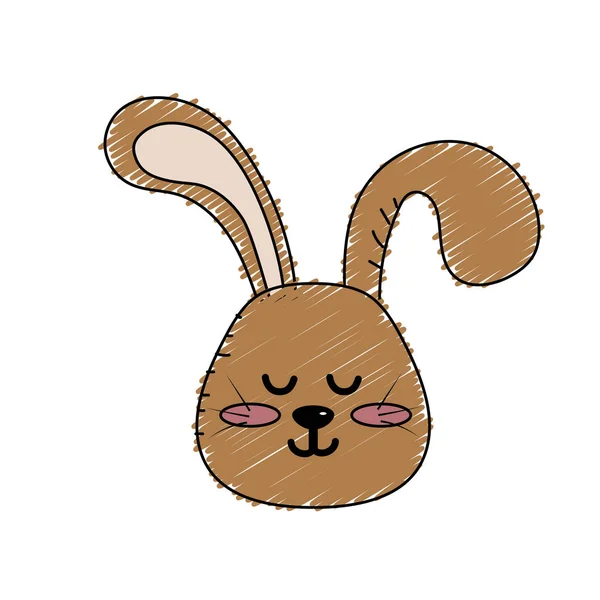 Плюшевий Кролик Хлопчик Голова Тварини Дикий Векторні Ілюстрації — стоковий вектор