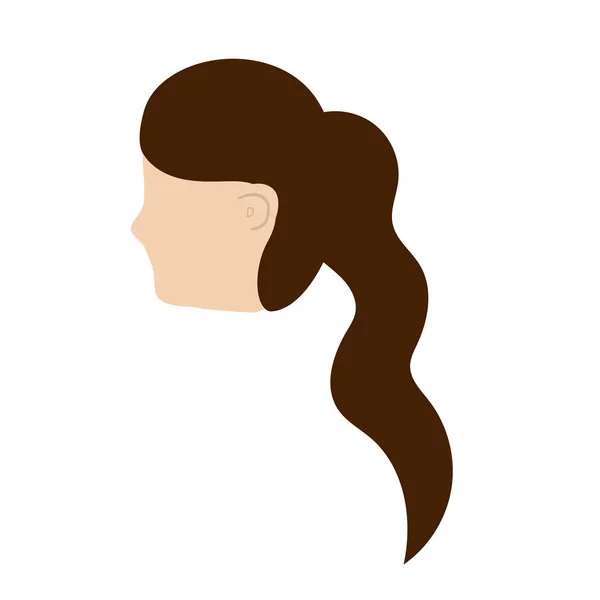 Avatar Woman Face Hairstyle Design Vector Illustration — Stock Vector