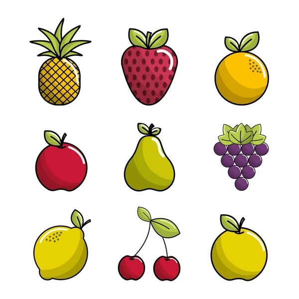 Ícone Fundo Fruta Natural Design Ilustração Vetorial — Vetor de Stock