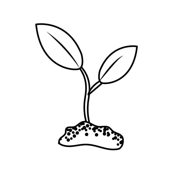 Line Cute Ecology Plant Earth Vector Illustration Design — Stock Vector