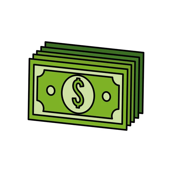 Groene Bill Dolar Geld Vector Illustratie Ontwerp — Stockvector