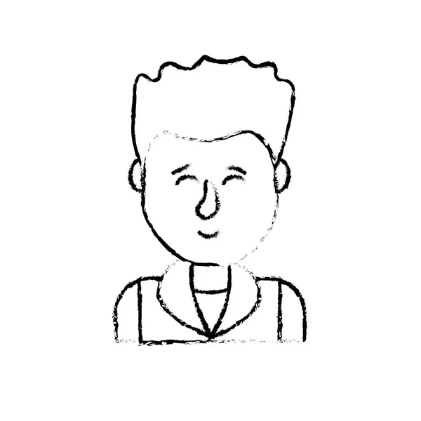 Σχήμα Γλυκός Άνθρωπος Χτένισμα Σχεδιασμό Και Πουκάμισο Εικονογράφηση Διάνυσμα — Διανυσματικό Αρχείο