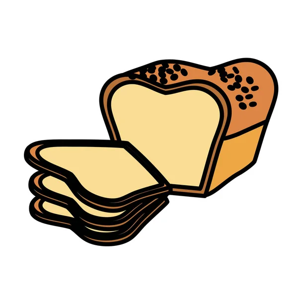Deliciosa Panadería Fresca Rebanada Pan Pan Vector Ilustración — Archivo Imágenes Vectoriales