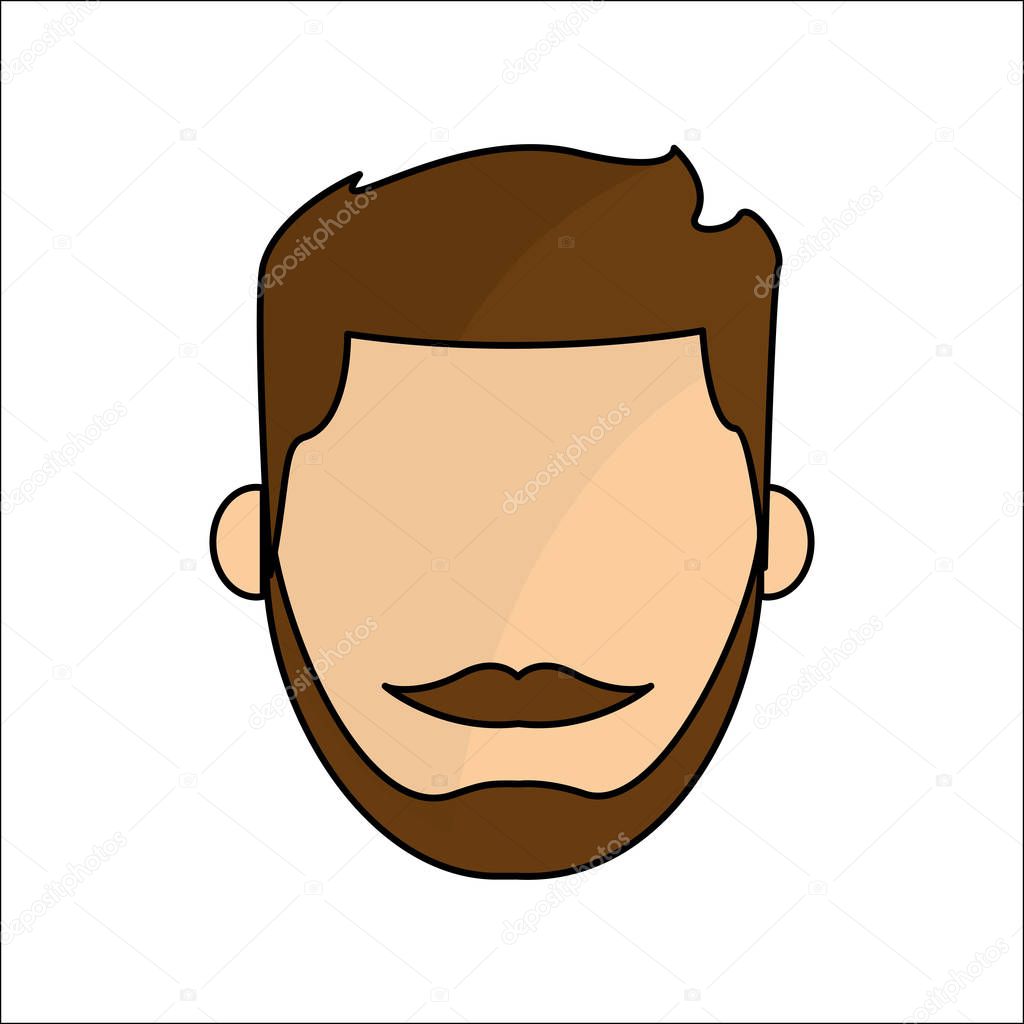people, avatar face men with mustache icon, vector illustration design