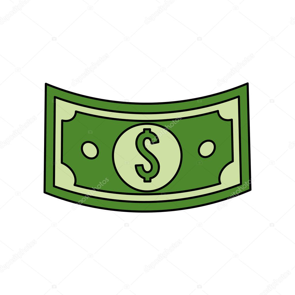 green bill dolar money, vector illustration design
