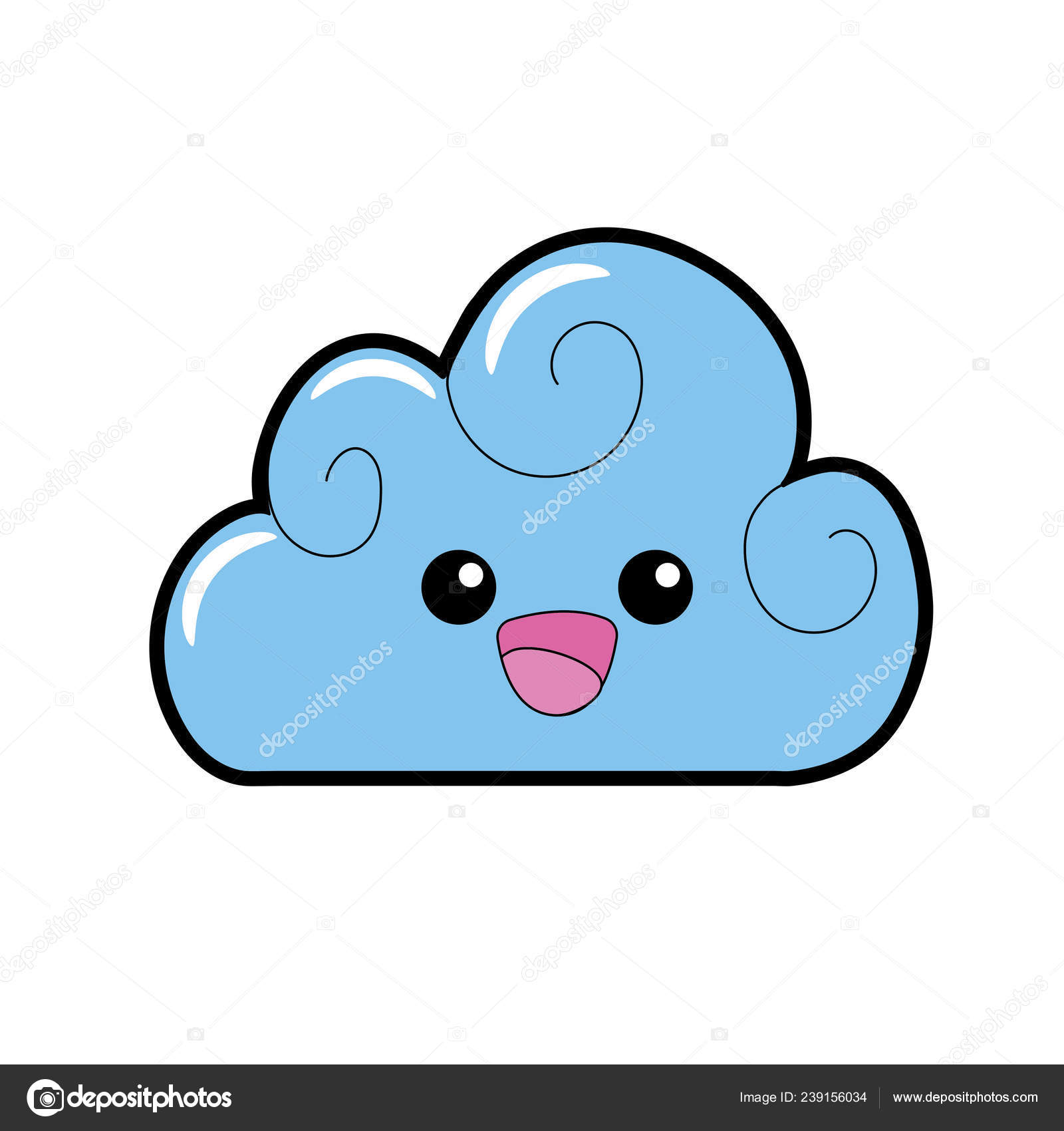 Download Kawaii Cute Happy Cloud Weather Vector Illustration Stock Vector C Stockgiu 239156034