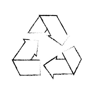 çizgi azaltmak, geri dönüşüm ve çevre sembolü, vektör çizim yeniden