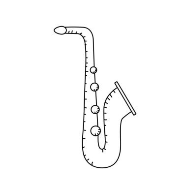 müzik vektör çizim oynamak için çizgi saksafon müzik aleti